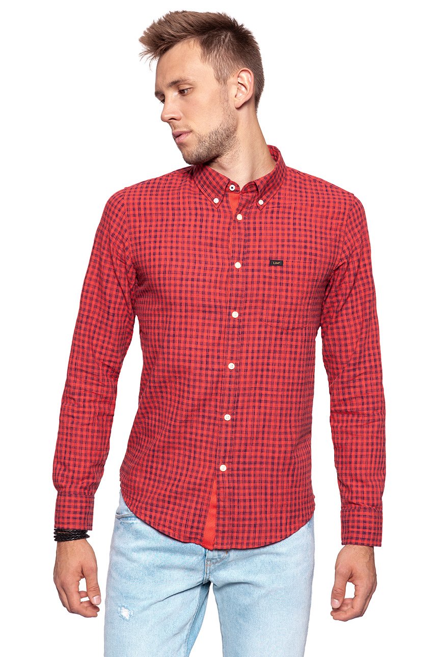 KOSZULA LEE BUTTON DOWN VIBRANT RED L880IESK