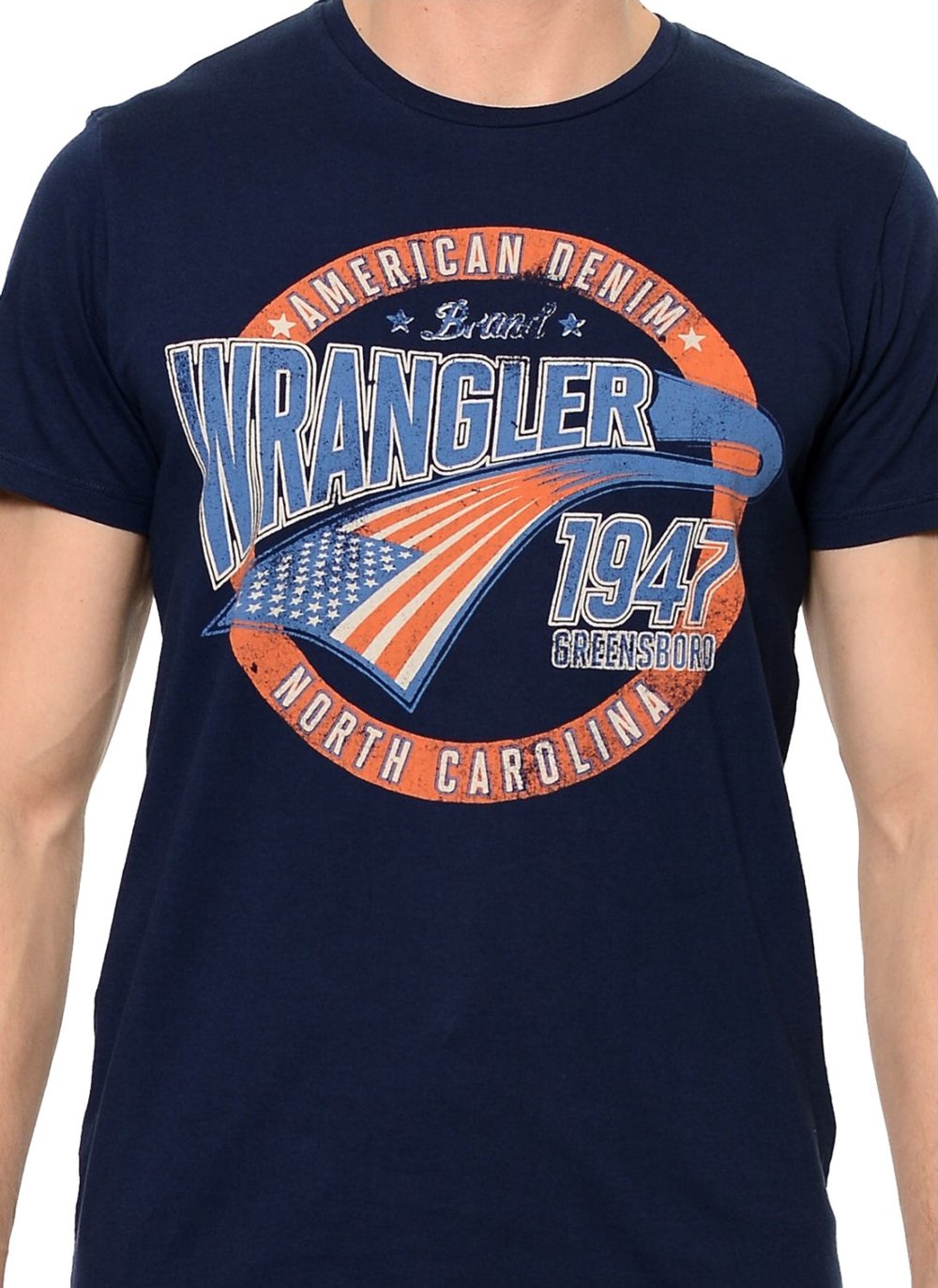 KOSZULKA WRANGLER AMERICANA TEE NAVY W7A52FK35      $