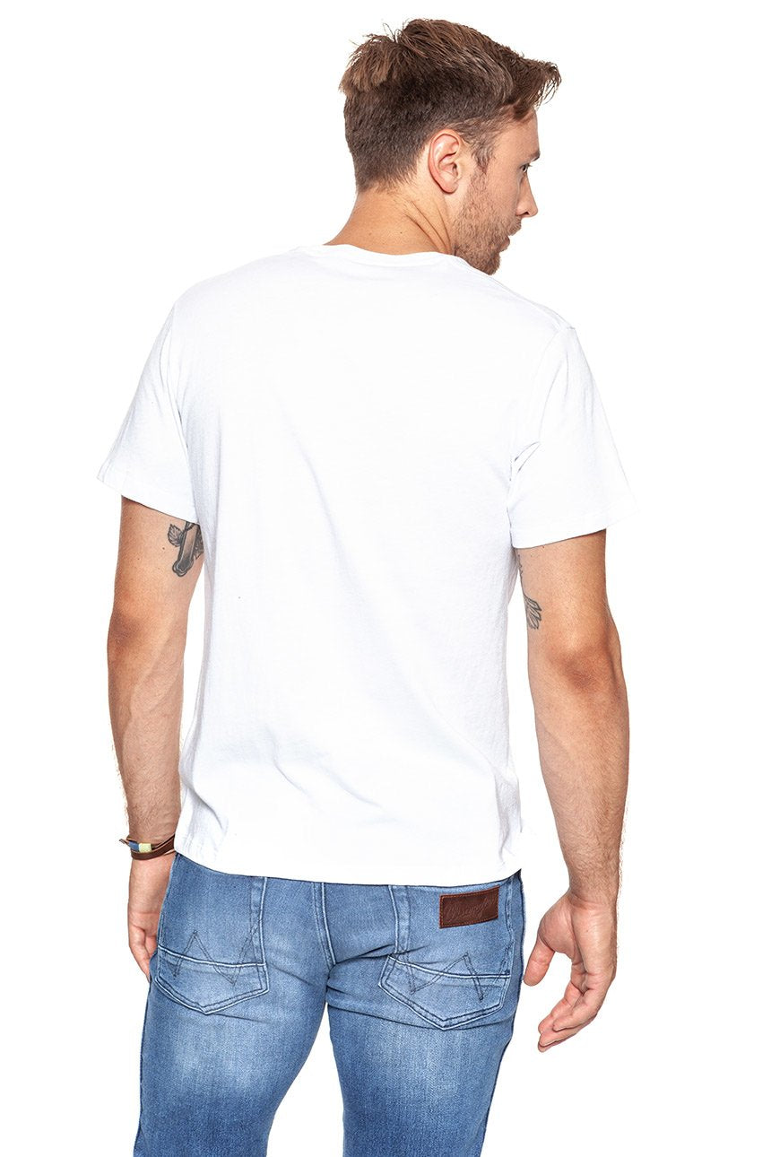 KOSZULKA WRANGLER S/S GRADIENT PALMS T WHITE W7A63FQ12