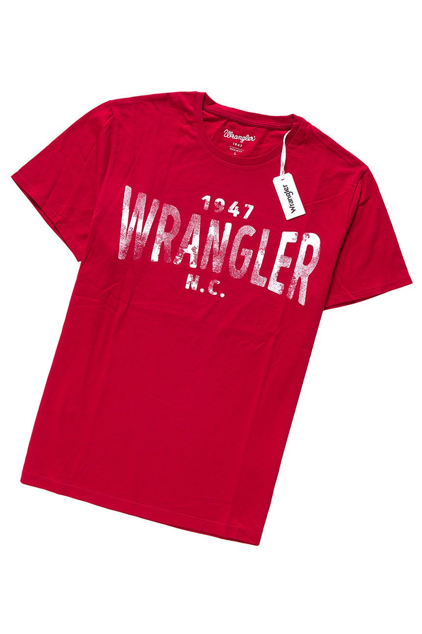 KOSZULKA WRANGLER TEE RED W7A51FK47