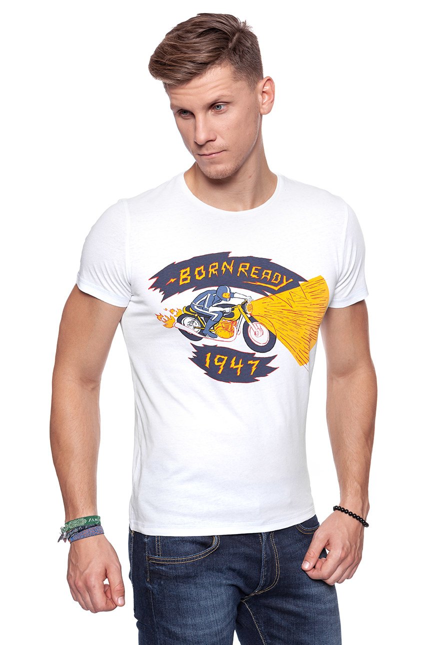 KOSZULKA WRANGLER S/S/ EMO GRAPHIC TEE WHITE W7A60EN12