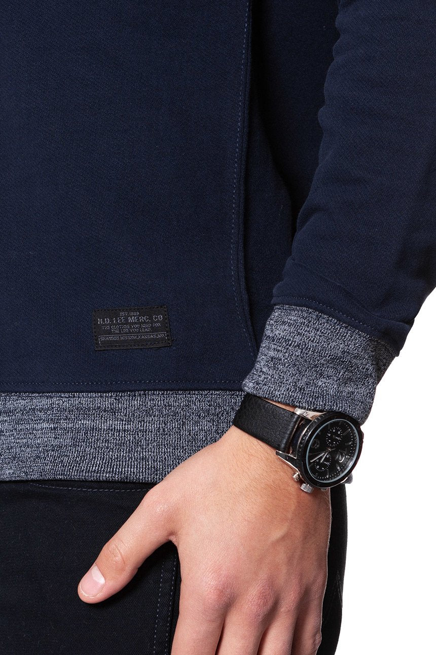 BLUZA MĘSKA LEE CREW SWS NAVY DARKNESS L81NUBML