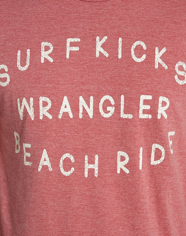 KOSZULKA WRANGLER S/S BEACH RIDE TEE RASPBERRY MELEE W7978FQQY      $