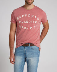 KOSZULKA WRANGLER S/S BEACH RIDE TEE RASPBERRY MELEE W7978FQQY      $