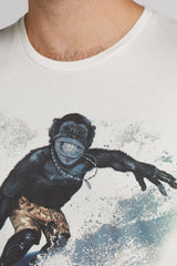 KOSZULKA WRANGLER MONKEY TEE OFFWHITE W7982FK02      $