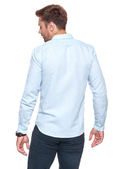 KOSZULA WRANGLER L/S 1 PKT SHIRT SKY BLUE W5953LOS2