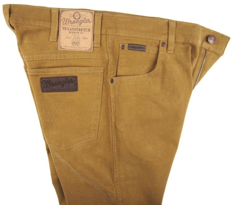 MĘSKIE SPODNIE MATERIAŁOWE WRANGLER TEXAS STRETCH NUT W1213235P      $