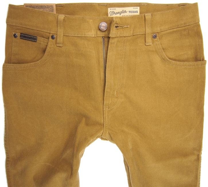 MĘSKIE SPODNIE MATERIAŁOWE WRANGLER TEXAS STRETCH NUT W1213235P      $