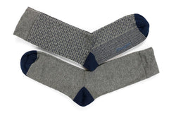 SKARPETKI WRANGLER SKARPETY MĘSKIE 2 PARY DWUPAK GREY/NAVY GEOMETRIC