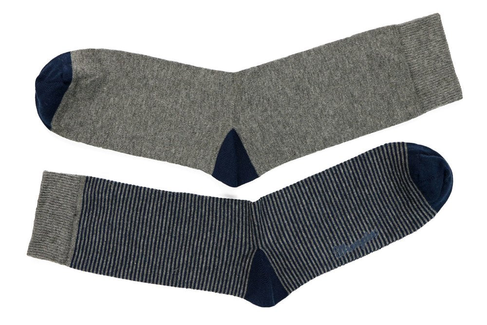 SKARPETKI WRANGLER SKARPETY MĘSKIE 2 PARY DWUPAK GREY/NAVY STRIPES