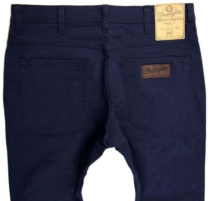 MĘSKIE SPODNIE MATERIAŁOWE WRANGLER ARIZONA STRETCH NAVY W12OT2114      $