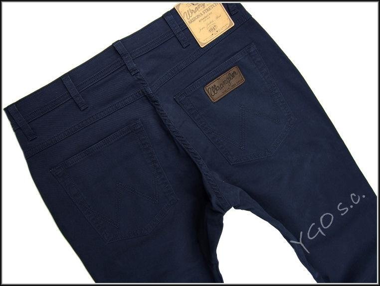 MĘSKIE SPODNIE MATERIAŁOWE WRANGLER ARIZONA STRETCH NAVY W12OT2114      $