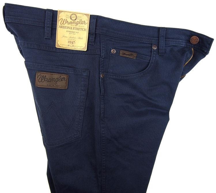 MĘSKIE SPODNIE MATERIAŁOWE WRANGLER ARIZONA STRETCH NAVY W12OT2114      $