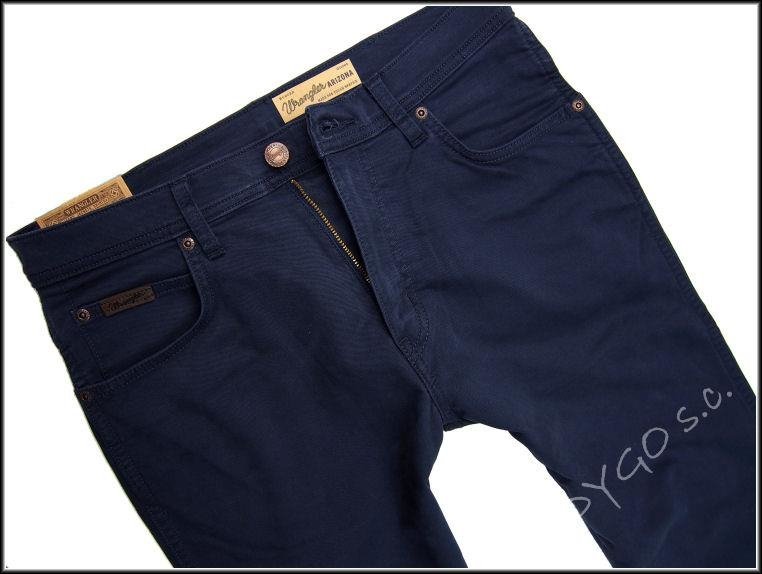 MĘSKIE SPODNIE MATERIAŁOWE WRANGLER ARIZONA STRETCH NAVY W12OT2114      $