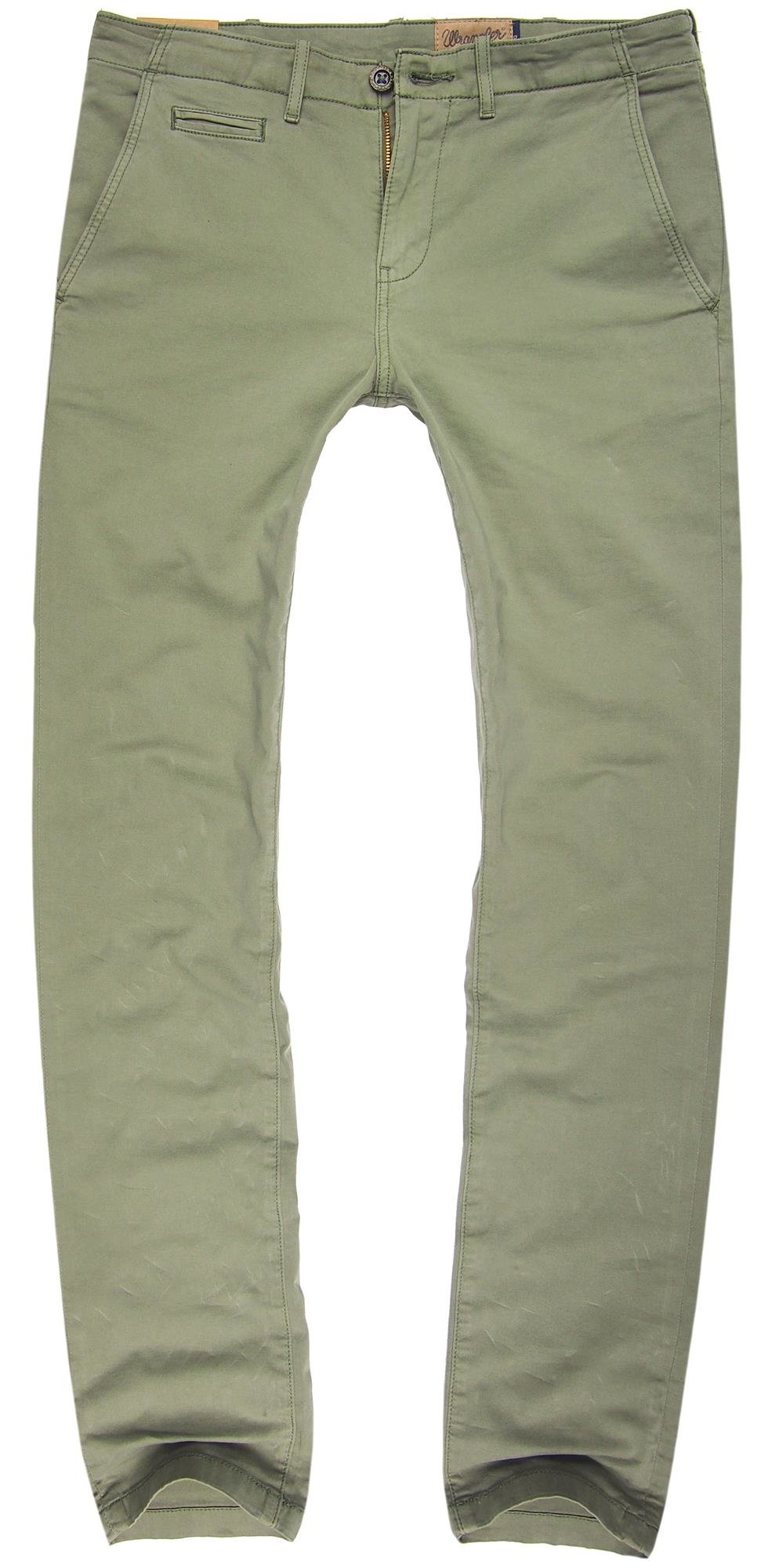 MĘSKIE SPODNIE MATERIAŁOWE WRANGLER CHINO DUSTY OLIVE W14LP765M      $