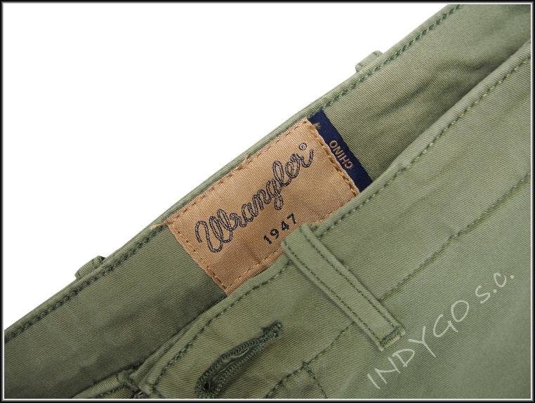 MĘSKIE SPODNIE MATERIAŁOWE WRANGLER CHINO DUSTY OLIVE W14LP765M      $