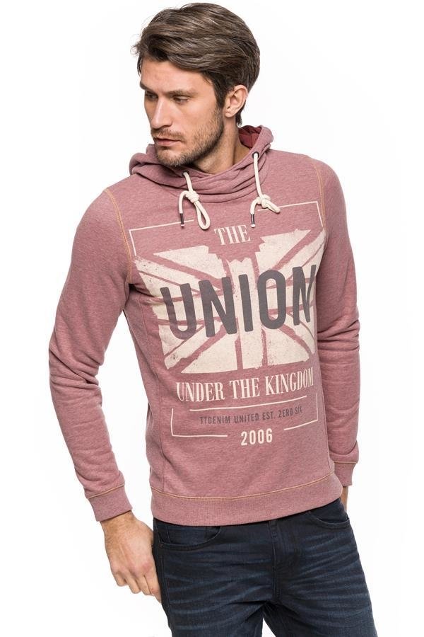 BLUZA TOM TAILOR PEACHED S. DYE HOODY WITH PRINT 2529447.00.12 COL. 4652