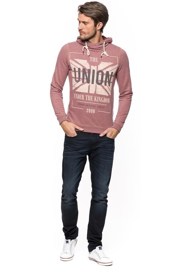 BLUZA TOM TAILOR PEACHED S. DYE HOODY WITH PRINT 2529447.00.12 COL. 4652