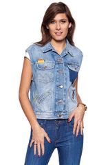 DAMSKI BEZRĘKAWNIK JEANSOWY WRANGLER RETRO VEST WOODSTOK W414GF129