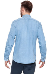 KOSZULA JEANSOWA MĘSKA WRANGLER LS 1PKT D SHIRT LIGHT INDIGO W59861D4E