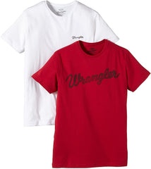 KOSZULKA WRANGLER 2 PACK LOGO T RED W7883FQ47