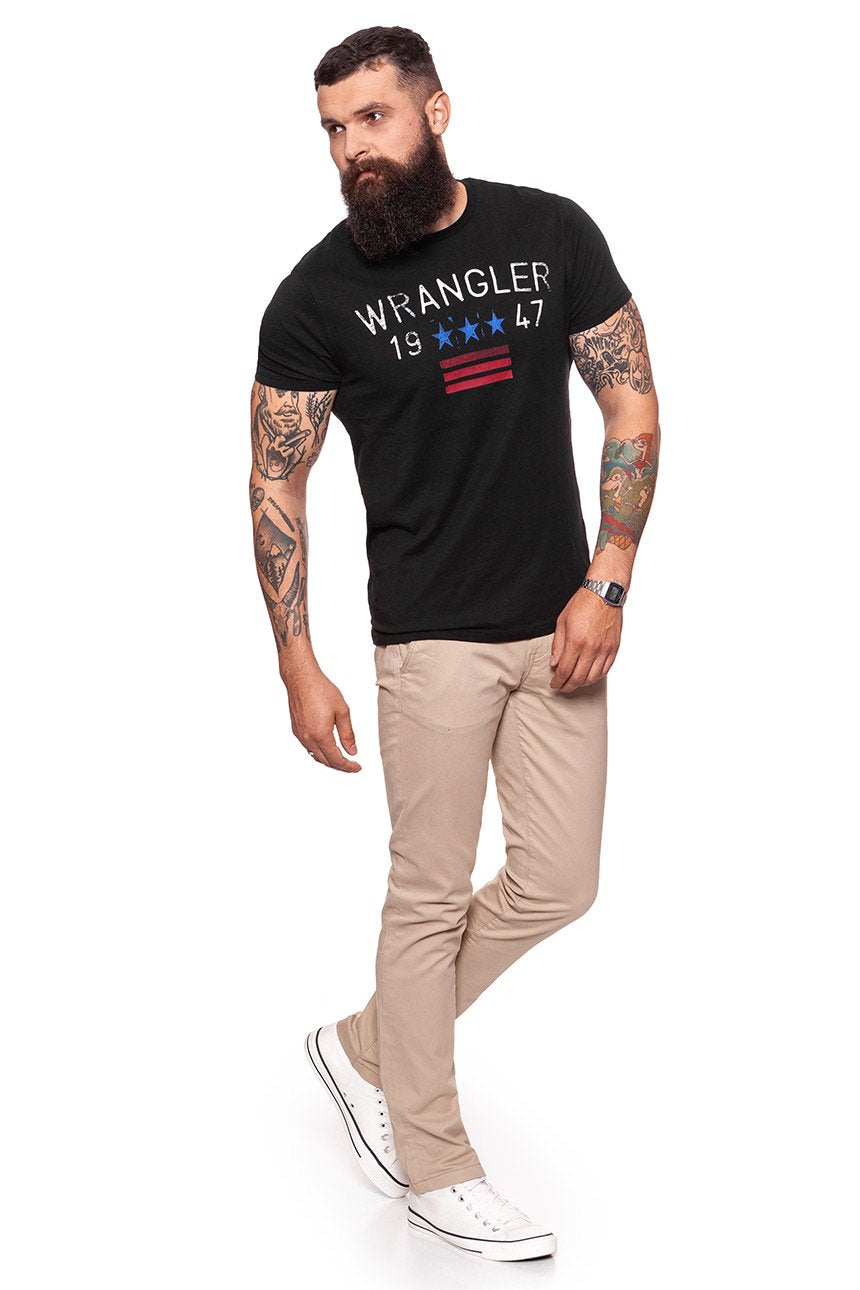 KOSZULKA WRANGLER SS AMERICANA TEE BLACK W7A83FK01