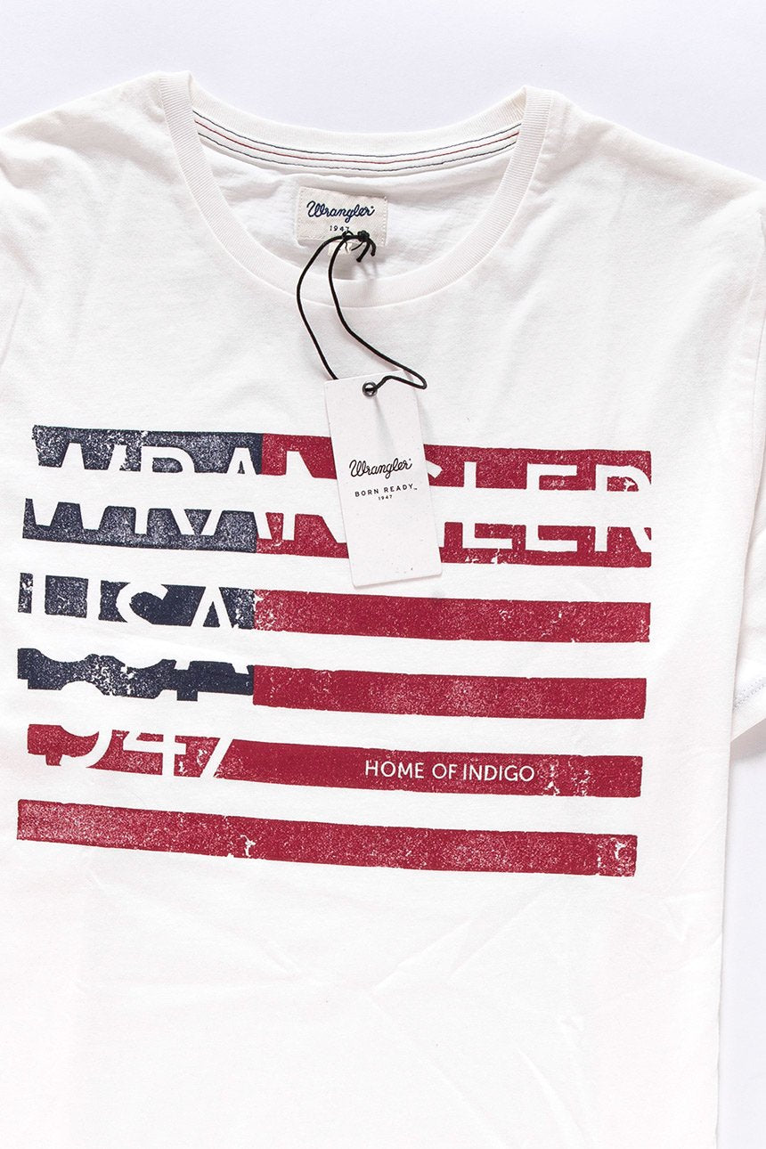 KOSZULKA WRANGLER SS AMERICANA TEE OFFWHITE W7A83FK02