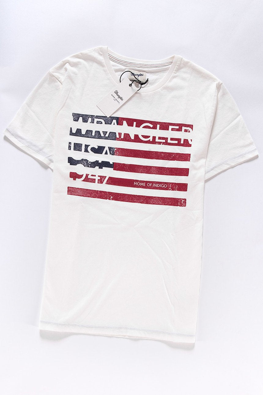 KOSZULKA WRANGLER SS AMERICANA TEE OFFWHITE W7A83FK02