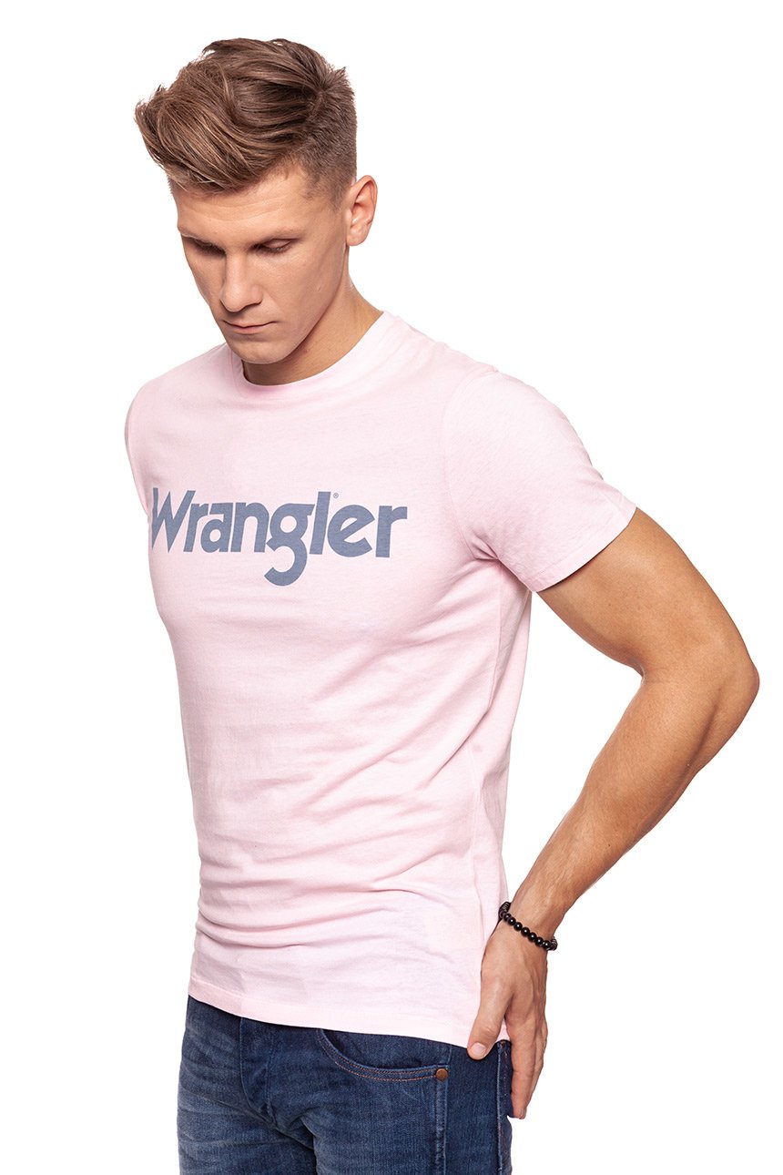 KOSZULKA WRANGLER SS LOGO TEE PEPPA PINK W7A86D3U6