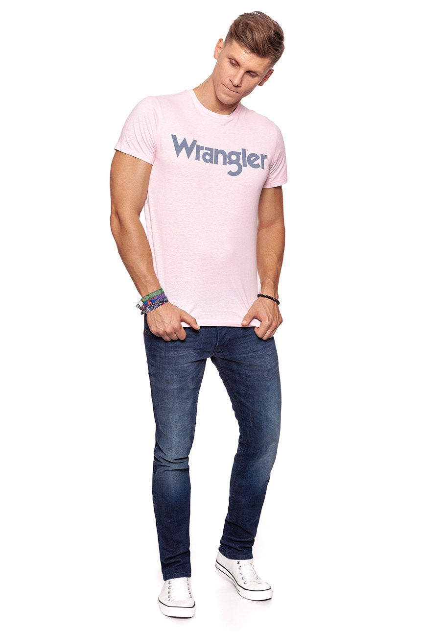 KOSZULKA WRANGLER SS LOGO TEE PEPPA PINK W7A86D3U6