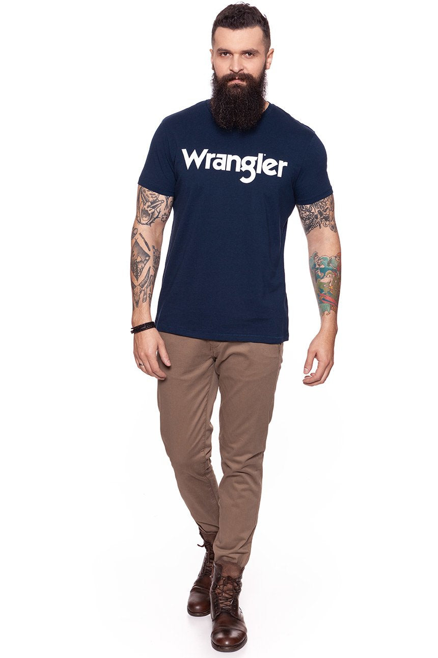 KOSZULKA WRANGLER S/S LOGO TEE NAVY W7B13D335