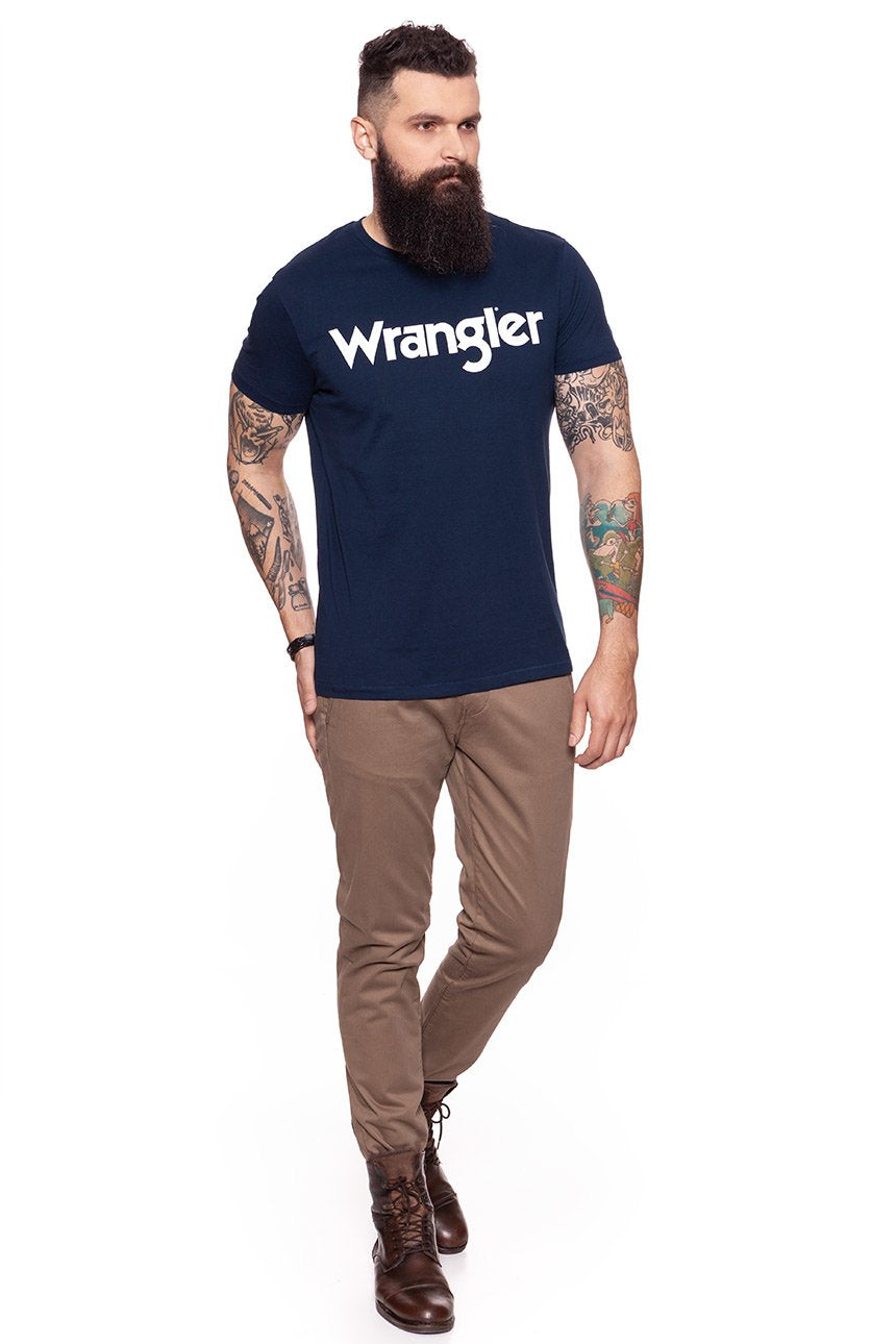 KOSZULKA WRANGLER S/S LOGO TEE NAVY W7B13D335