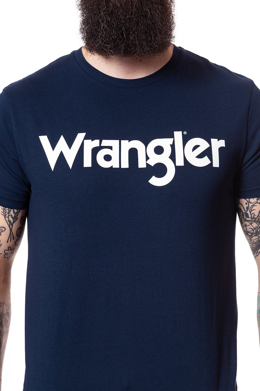 KOSZULKA WRANGLER S/S LOGO TEE NAVY W7B13D335