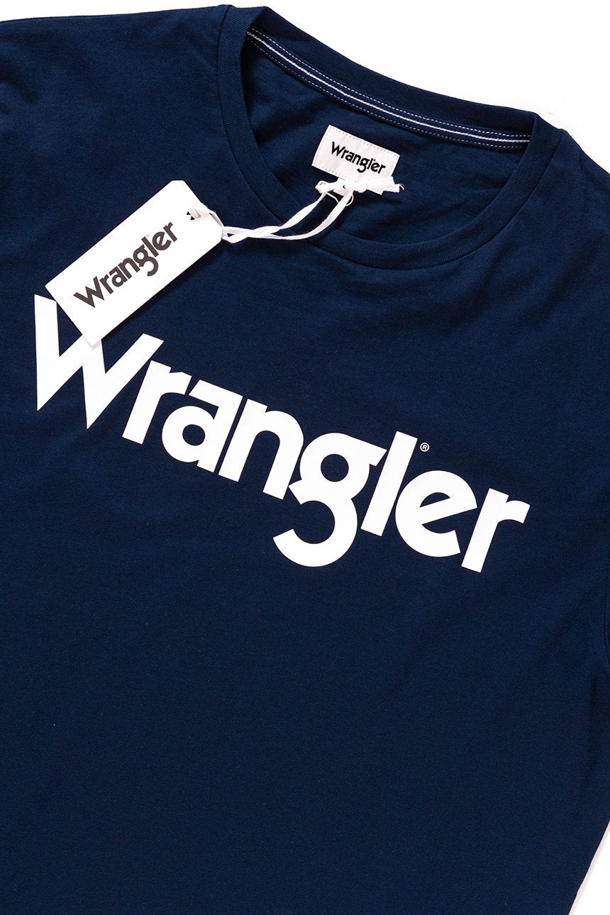 KOSZULKA WRANGLER S/S LOGO TEE NAVY W7B13D335