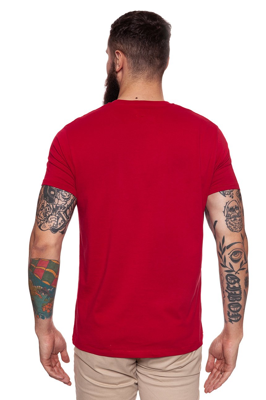 KOSZULKA WRANGLER SS LOGO TEE RED W7B13D347