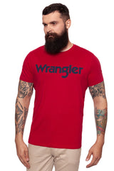 KOSZULKA WRANGLER SS LOGO TEE RED W7B13D347