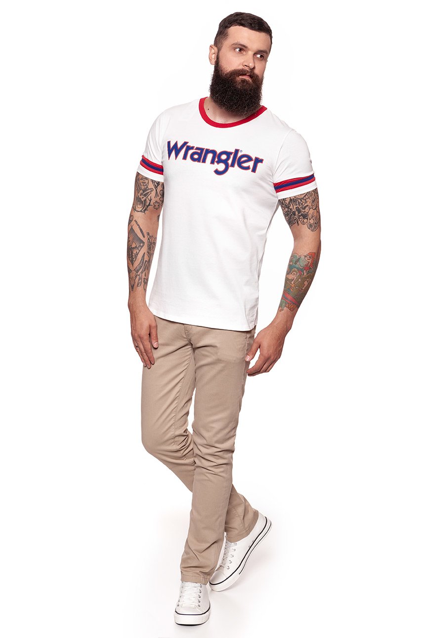 KOSZULKA WRANGLER INSERT LOGO TEE OFFWHITE W7B28FK02