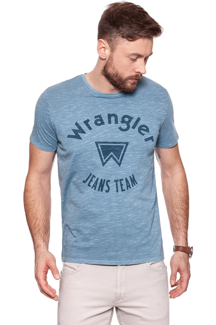 KOSZULKA WRANGLER OVERDYE TEE FLINTSTONE BLUE W7B36EB8O