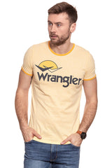 KOSZULKA WRANGLER RINGER LOGO TEE AMBER YELLOW W7B45FQUY