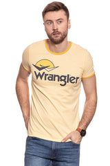 KOSZULKA WRANGLER RINGER LOGO TEE AMBER YELLOW W7B45FQUY