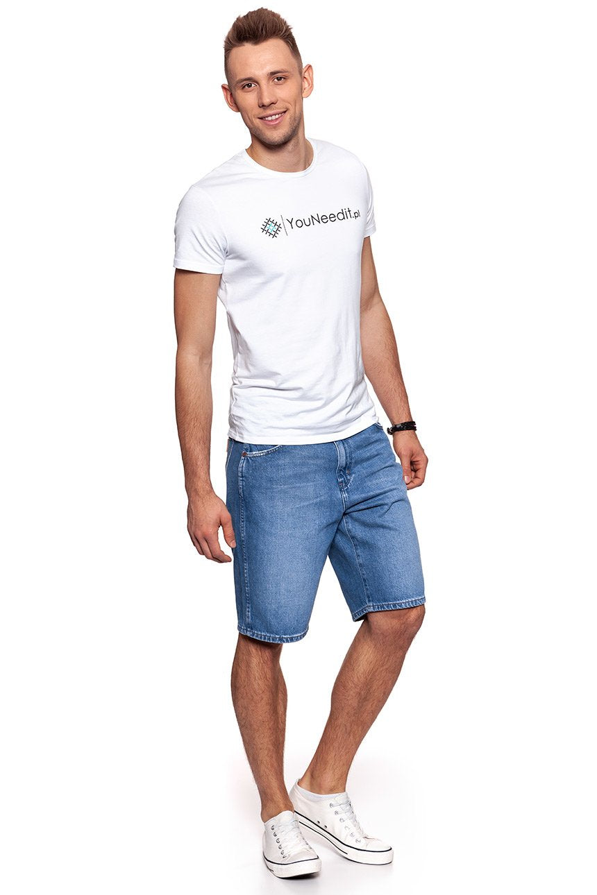 KRÓTKIE SPODENKI WRANGLER DENIM SHORT B&Y FLAG BLUE W14CGX122