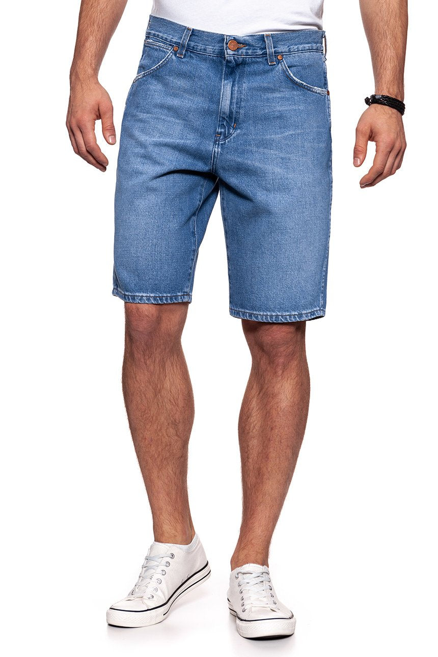 KRÓTKIE SPODENKI WRANGLER DENIM SHORT B&Y FLAG BLUE W14CGX122