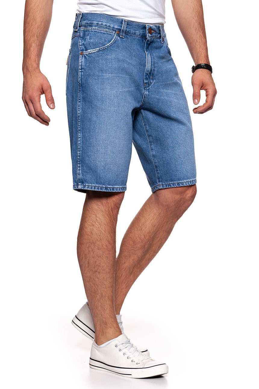 KRÓTKIE SPODENKI WRANGLER DENIM SHORT B&Y FLAG BLUE W14CGX122