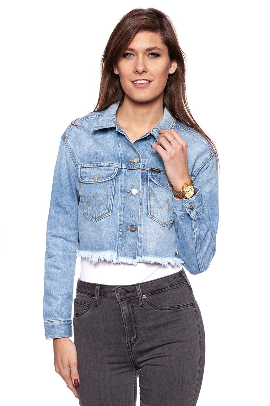 DAMSKA KURTKA JEANSOWA WRANGLER RETRO CROP JACKET FIJI W417GF127