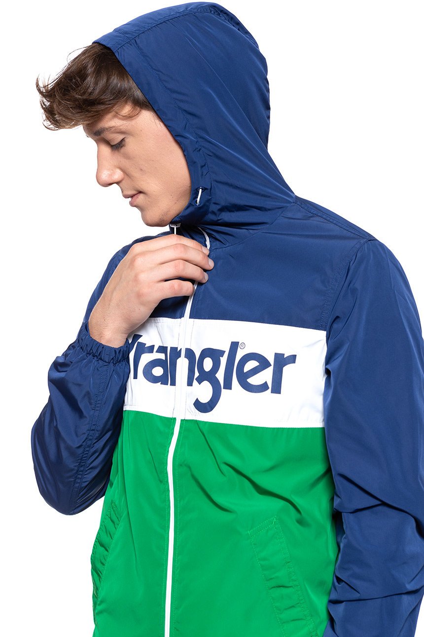 KURTKA WRANGLER WALLY WINDBREAKER BLUE DEPTHS W4707V9JY