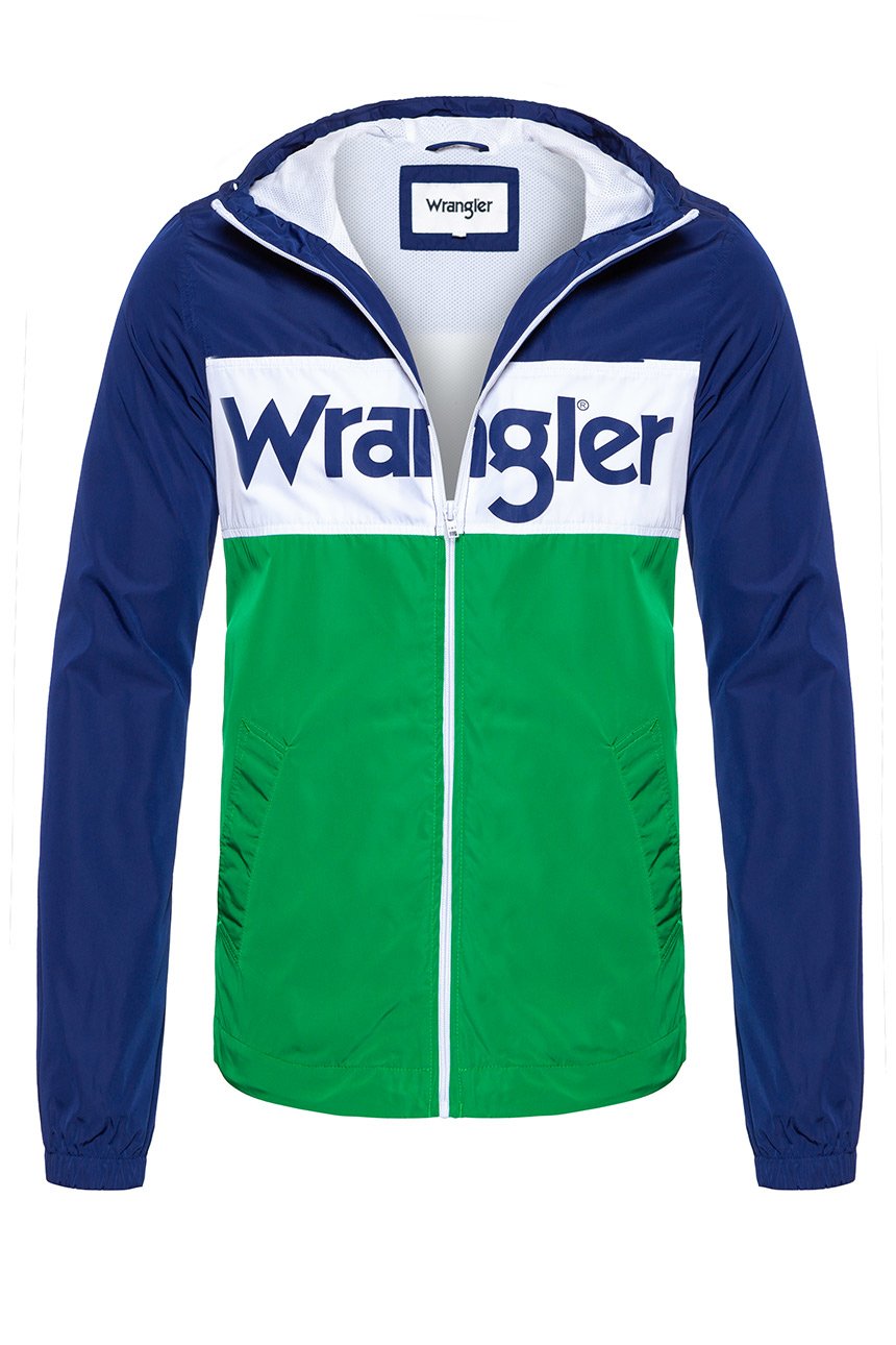 KURTKA WRANGLER WALLY WINDBREAKER BLUE DEPTHS W4707V9JY