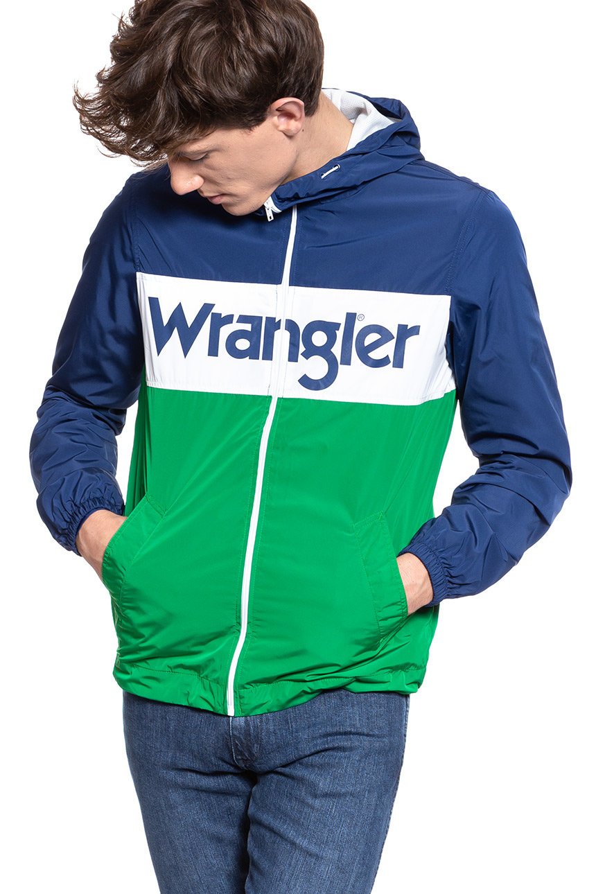 KURTKA WRANGLER WALLY WINDBREAKER BLUE DEPTHS W4707V9JY