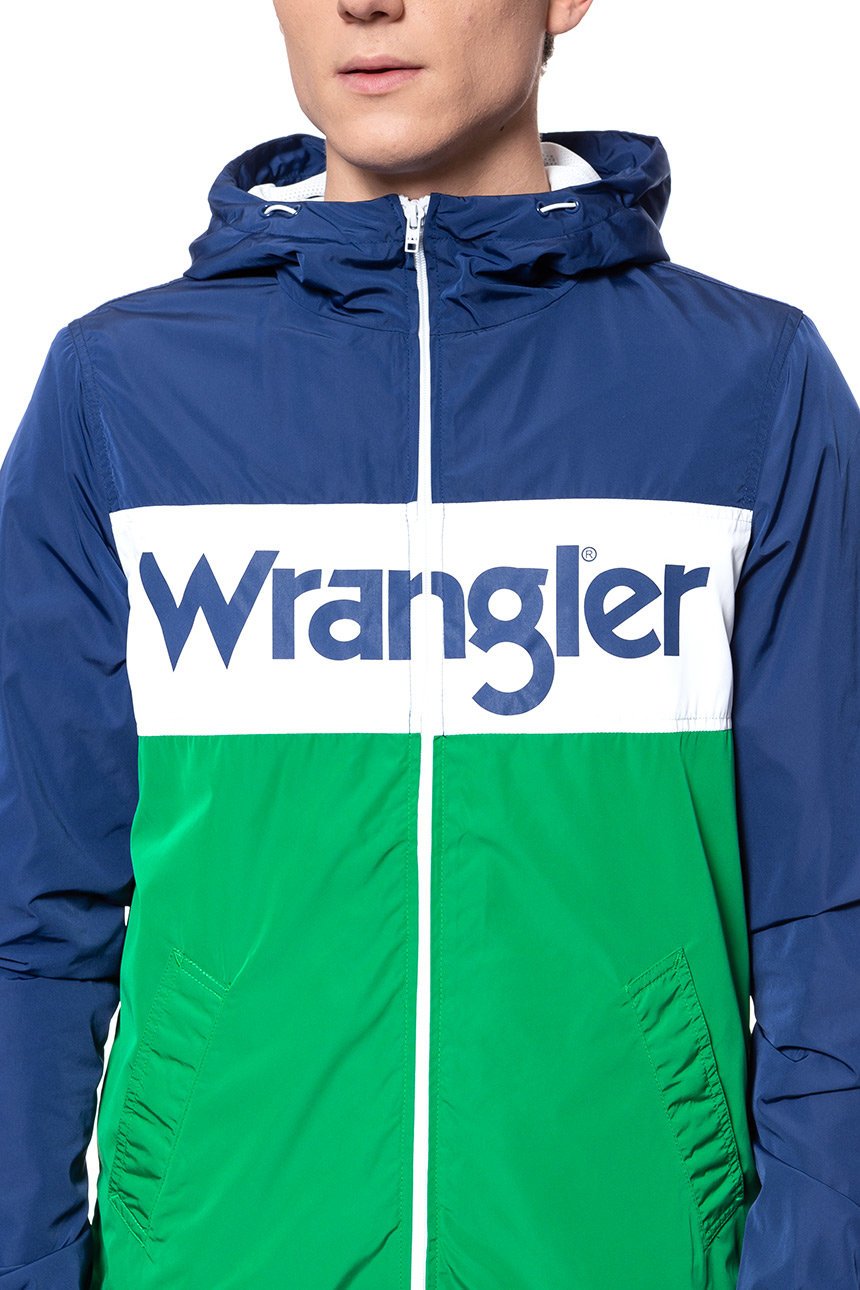 KURTKA WRANGLER WALLY WINDBREAKER BLUE DEPTHS W4707V9JY