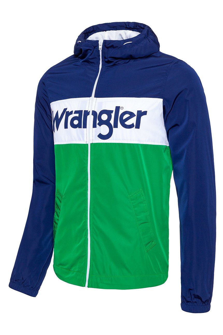 KURTKA WRANGLER WALLY WINDBREAKER BLUE DEPTHS W4707V9JY