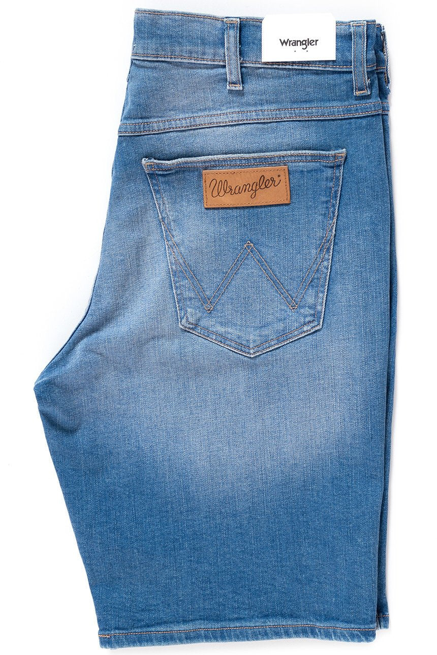 KRÓTKIE SPODENKI WRANGLER DENIM SHORT CHARGED BLUE W14CNW18W